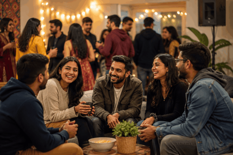 Make Friends in Canada as South Asian newcomers connect at a warm community gathering and build lasting friendships